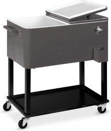 Best Choice Products 80-Quart Outdoor Steel Rolling Cooler Cart
