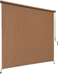 Coolaroo Outdoor Roller Shade with Wand - 95% UV Block Breathable Light Filtering 4ft, 8ft