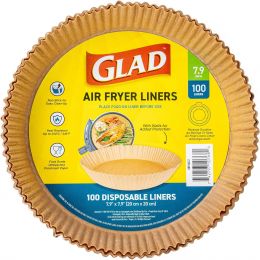 Glad Air Fryer Liners with Raised Walls 100 Count, 7.9 In, Bundle of 3