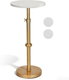 Lanmun Adjustable Height Marble Drink Table 31 Inches, 10x10x22