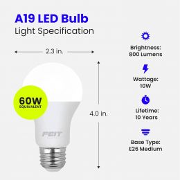 Feit Electric LED Light Bulbs Electric 1 Pack, Bundle of 4