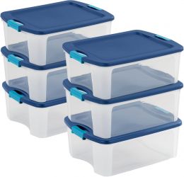 Sterilite Latch and Carry Plastic 6-Pack, 12 Gallon