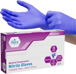 MED PRIDE Nitrile Medical Exam Gloves, Bundle of 3