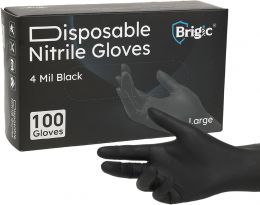 Brigic Disposable Nitrile Gloves, Bundle of 3