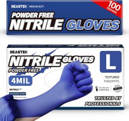 BEASTEK Nitrile Exam Gloves 4Mil, Bundle of 3