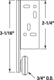 PRIME-LINE R 7257 Steel Drawer Track Center Roller Assembly 2 Pack, Bundle of 5