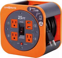 Link2Home 25 Ft. Extension Cord Reel 25 Ft