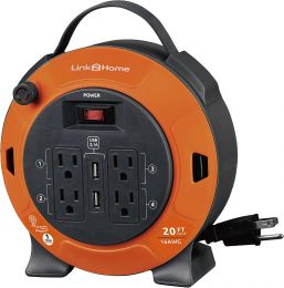 Link2Home 20 Ft. Heavy-Duty Retractable Cord Reel 20 Ft
