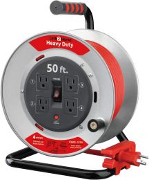 Link2Home Contractor Grade Retractable Extension Cord Reel 50 Ft. Heavy Duty 50 Ft