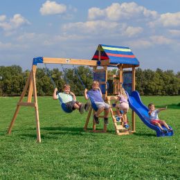 Backyard Discovery Bay Pointe Cedar Wood Swing Set with Wood