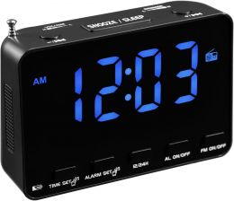 joujong Portable Digital FM Radio Alarm Clock – FM Digital Portable, Bundle of 2