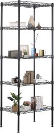 FDW 17L x 12W x 48H Wire Shelving 5 Tier Adjustable Metal Shelves NSF Pantry Shelves Storage Rack Shelving