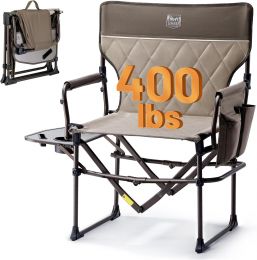 TIMBER RIDGE Aluminum Camping Directors Chair with Side Table Pocket Aluminum Heavy Duty Portable 400lbs