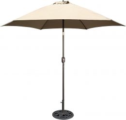 Tropishade 9 ft Bronze Aluminum Patio Umbrella with Beige Aluminum 9 ft