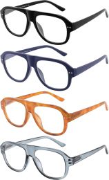 Yogo Vision 4-Pack Oversized Reading Glasses for Women & Men Glass 4-Pack, Bundle of 3