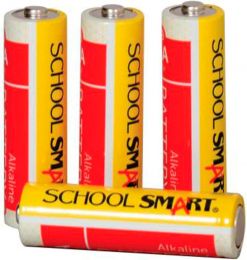 School Smart 595618 Alkaline AA Battery Pack of 4, Bundle of 4