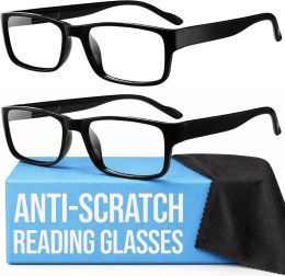 Gaoye +1.5 2-Pack of Reading Glasses - Blue-Light Filter Glass 2-Pack, Bundle of 3