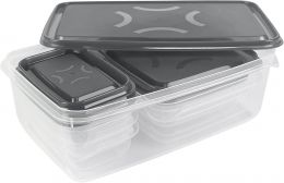 DecorRack 7 Piece Food Storage Container Set 7 Piece, Bundle of 3