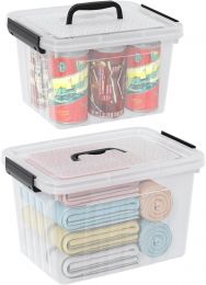 Kiddream 2-Pack Clear Latch Tote Boxes with Handles 2-Pack, 10 Liter