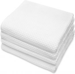 COTTON CRAFT Euro Spa Waffle Weave Bath Towels Cotton Set of 4