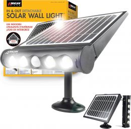 Wagan EL8567 1000 Lumen in and Out Solar Wall Flood Light Fence