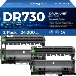KingKJ DR730 Drum Unit (Not Toner) 2-Pack Compatible Replacement 2-Pack