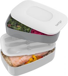 Bentgo Classic Stackable 3-Compartment Adult Bento-Style Lunch Box, Bundle of 2