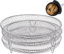 LUIOUS 7.8" Air Fryer Rack 3 Stainless Steel, Bundle of 2