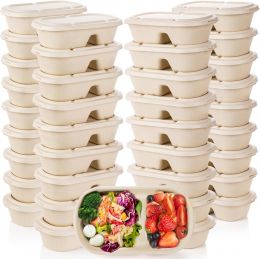 Yesland 50 Pcs Compostable Take Out Food Containers with 33 oz