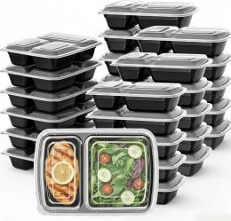 Uni-Pak Meal Prep Containers with Plastic Dishwasher Safe 100-Piece, 50 Pack, Bundle of 2