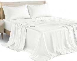 LDC LUX DECOR COLLECTION Lux Décor 4-Piece Satin King Sheets Set– 4-Piece