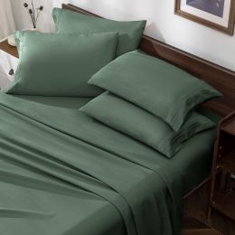 Horbaunal Green King Size Sheet Set 6 Piece, 16 Inch