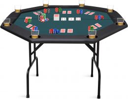 ZivPlay Poker Table Foldable Texas Holdem Folding Table Portable Casino Card Game Foldable Portable