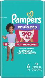 Pampers Diapers 17 Count, Bundle of 3