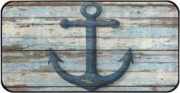 Aslsiy Retro Wooden Board Anchor Kitchen Rug Sea Ocean Kitchen Mat Area Wood, Bundle of 2