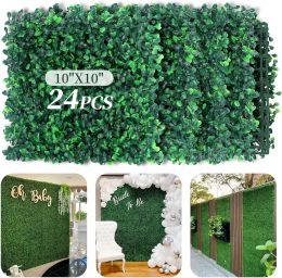 LXNRMHCH Artificial Grass Wall Panel Wood 10x10in
