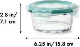 OXO Good Grips 2 Cup Smart Seal Glass Airtight Round Food Storage Container Glass, Bundle of 2
