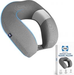 Sealy Ergonomic Memory Foam Travel Neck Pillow, Bundle of 2