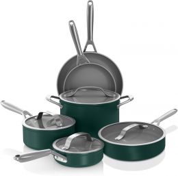 Ninja Ceramic Pro 10-Piece Cookware Set Nonstick Ceramic Glass 10-Piece