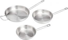 Visit the Store 3-Piece Stainless Steel Aluminum-Clad Fry Pan Set Stainless Steel Aluminum Induction 3-Piece