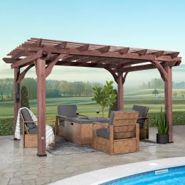 Backyard Discovery Somerville 14 x 10 Walnut All Cedar Electric 14 x 10
