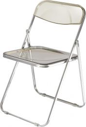 Urban Lifestyle Transparent Acrylic Modern Folding Chair with Chrome Frame