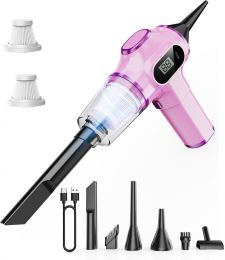 Nikocreos Pink Car Vacuum Cleaner Portable, Bundle of 2