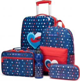 Nautica Kids Luggage - 18" Airline Approved Rolling Hardside Upright Carry-on Suitcase Set with 5pc