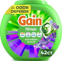 Gain Flings Liquid Washing Detergent Pods 42 Count, Bundle of 2