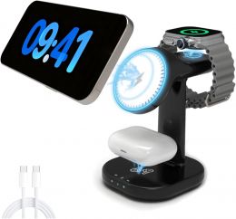 iMorde 3 in 1 Wireless Charging Station for Magsafe Charger Stand Wireless 3 in, Bundle of 3