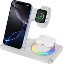 LONET Wireless Charging Station with RGB Light for Wireless 3 in, Bundle of 3