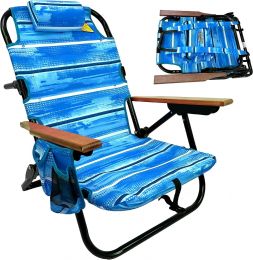 Tommy Bahama 5-Position Classic Lay Flat Folding Backpack Beach Chair