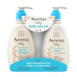 Aveeno Baby Daily Care Gift Set with Hypoallergenic, Bundle of 2