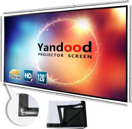 Yandood Portable Projector Screen 120 inch with Combined Pole Foldable Portable 120 inch